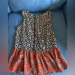 Collective Concepts Red and Black Patterned Sleeveless Dress